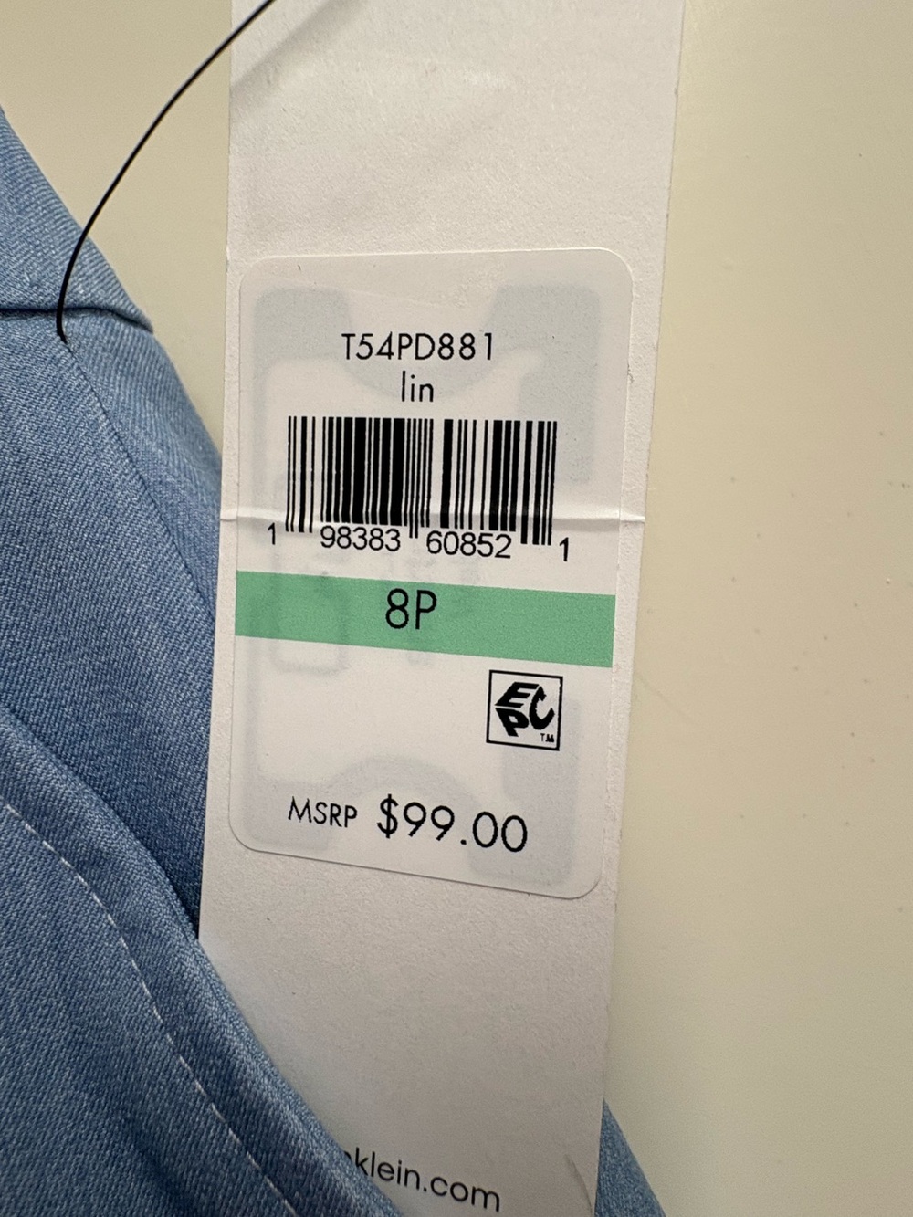 Calvin Klein Blue, Straight Leg Dress Pants NWT - Picture 3 of 12